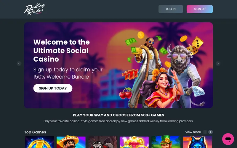Screenshot of the Rolling Riches homepage at www.rollingriches.com, captured October 2026