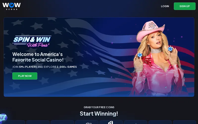 Screenshot of the WOW Vegas homepage at www.wowvegas.com, captured October 2026