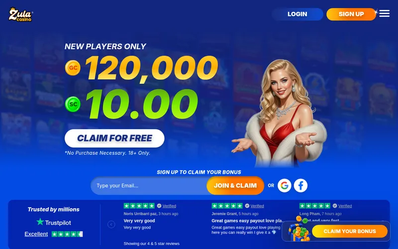 Screenshot of the Zula Casino homepage at www.zulacasino.com, captured October 2026